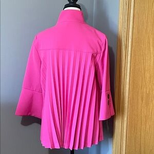 IC by Connie K Hot Pink Pleated Back Jacket 3/4 Sleeves